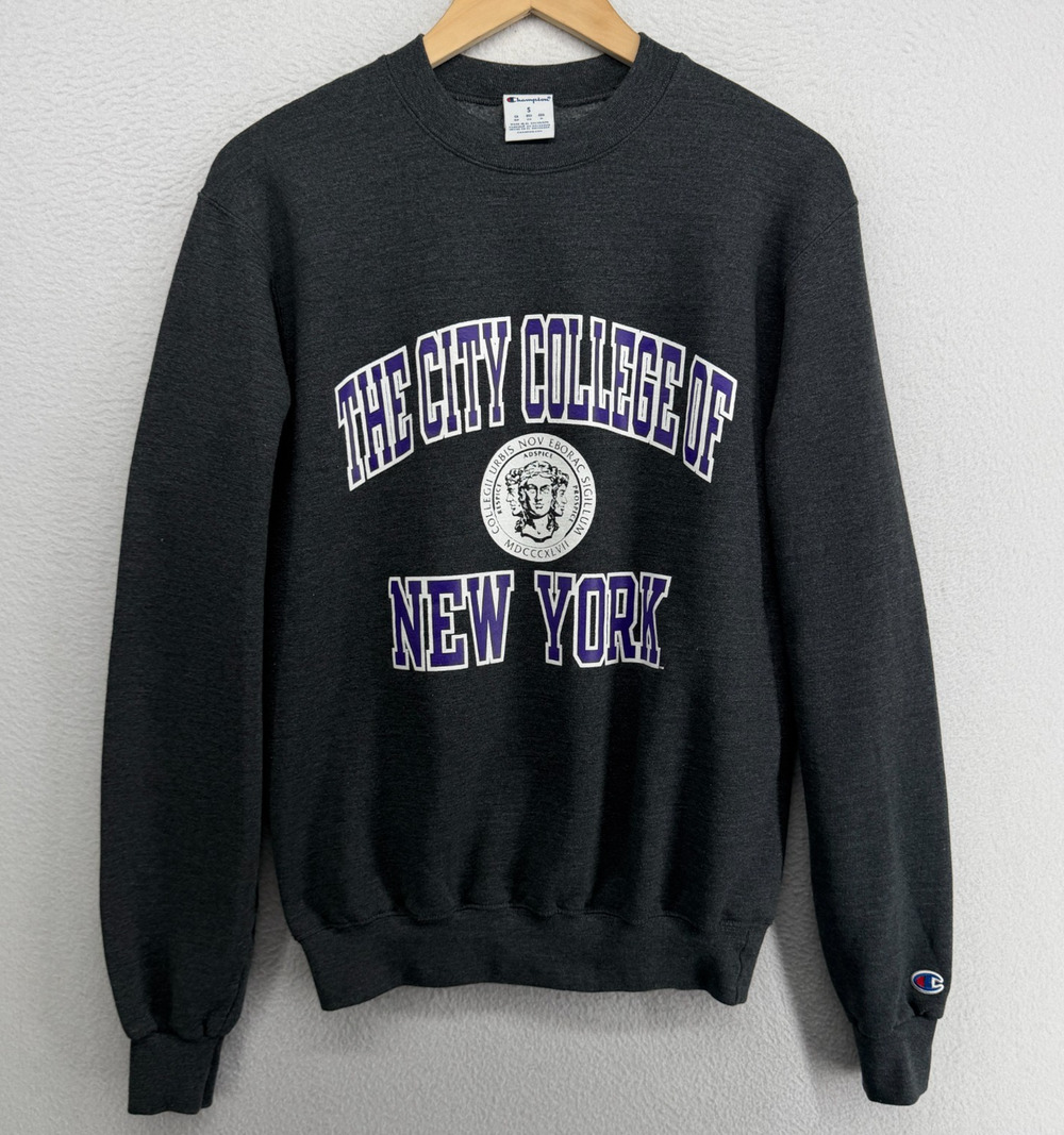 CITY COLLEGE OF NEW YORK Sweatshirt Adult S CHAMPION Beavers NY Pullover Gray